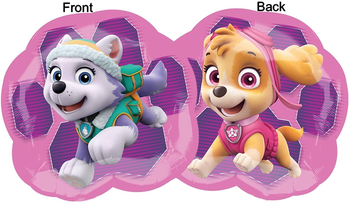 Paw Patrol Girls Pup Skye and Everest Foil Balloons Birthday Party Supplies (5 Piece Bouquet)