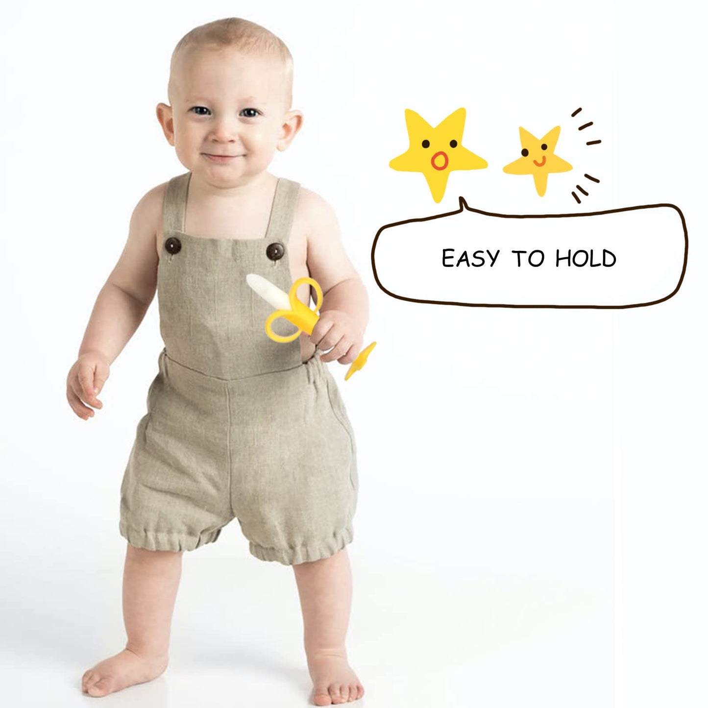 Chuya Teething Toys For Baby, Teethers With Banana Toothbrush Teeth Brushing,Bpa-Free,Chew Toy Infants Toddlers Silicone Teether