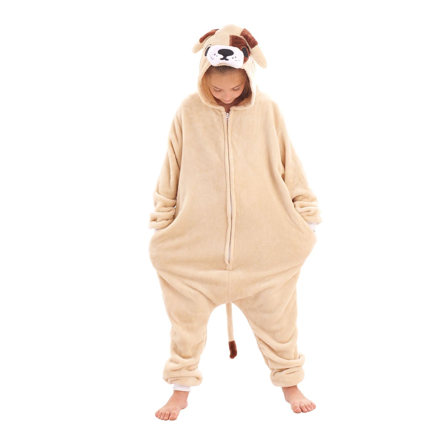 Tyonmujo Animal Onesie Costume For Kids Halloween Costumes For Girls Boys Cosplay Outfit Bulldog 130