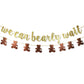 We Can Bearly Wait Glitter Banner, Baby Shower Decorations, Gender Reveal Party Supplies for Teddy Bear Theme Garland (Gold and 