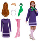 KDAFJLKD Girls Halloween Costume Long Sleeve Purple Dress Cosplay with Accessories Wig Scarf Headband Stockings (120 (5-6 Years))
