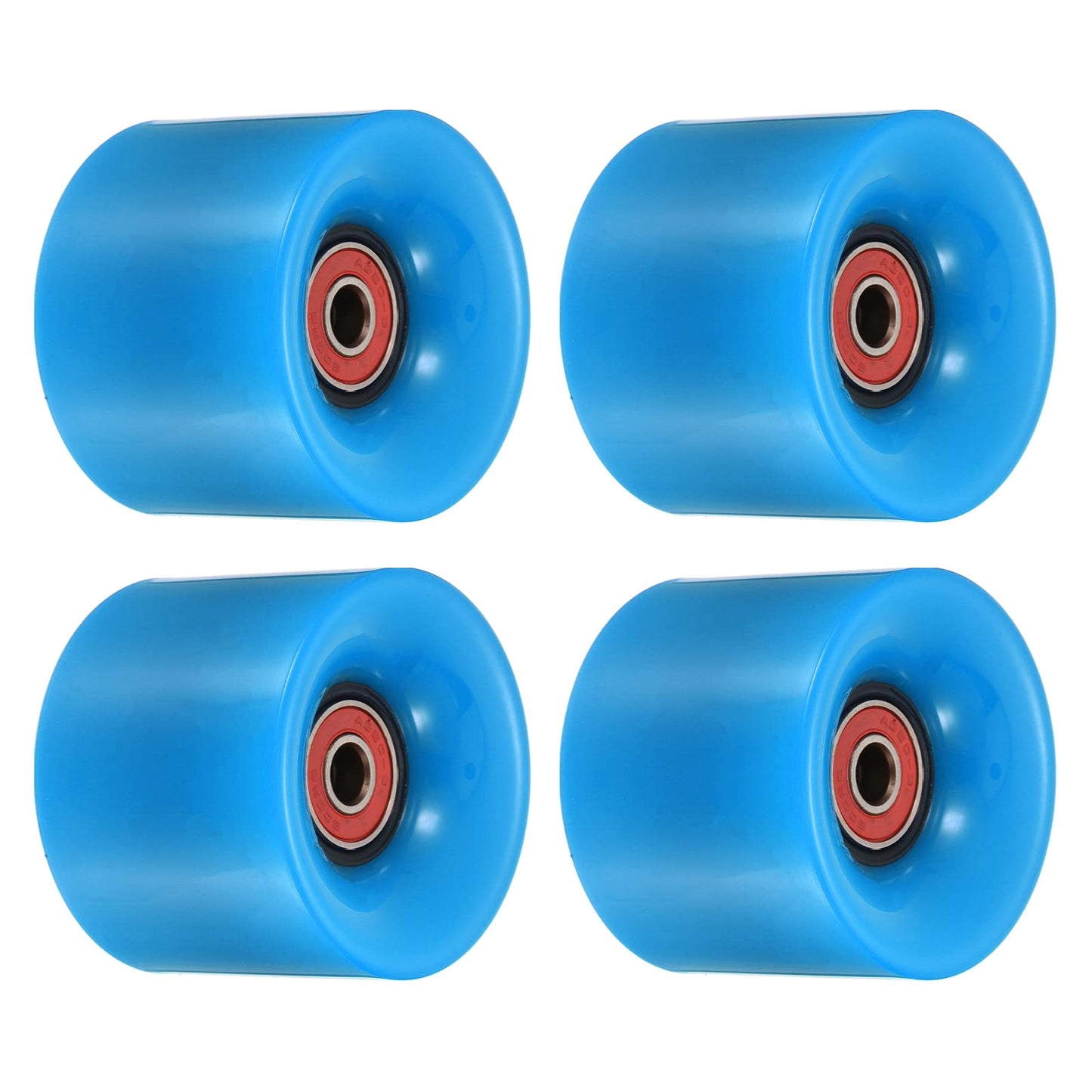 PATIKIL 60mm Longboard Wheels with Bearings ABEC9, 4 Pack Street Wheels for Skateboards Cruiser Wheel Replacement 80A, Blue Red