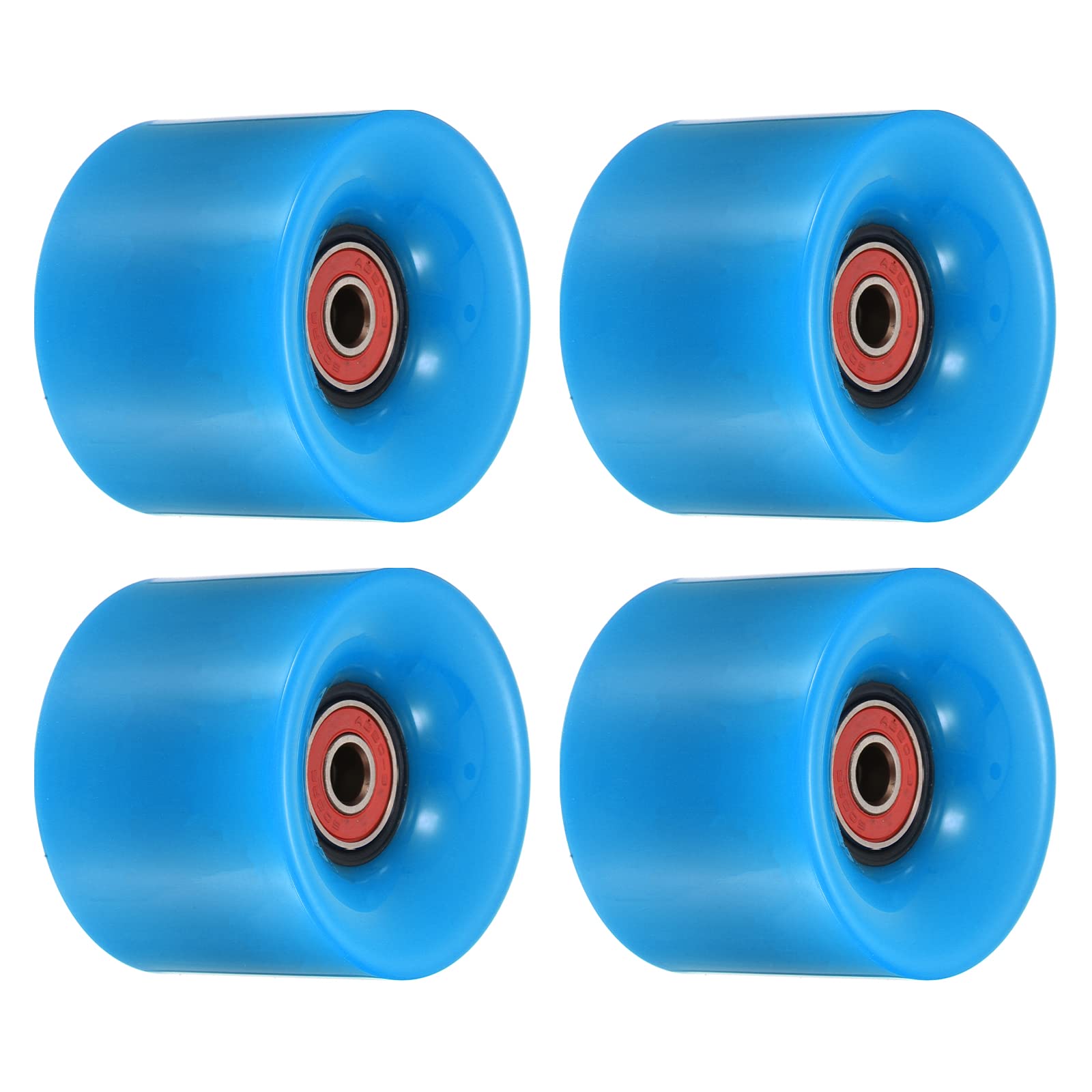 PATIKIL 60mm Longboard Wheels with Bearings ABEC9, 4 Pack Street Wheels for Skateboards Cruiser Wheel Replacement 80A, Blue Red
