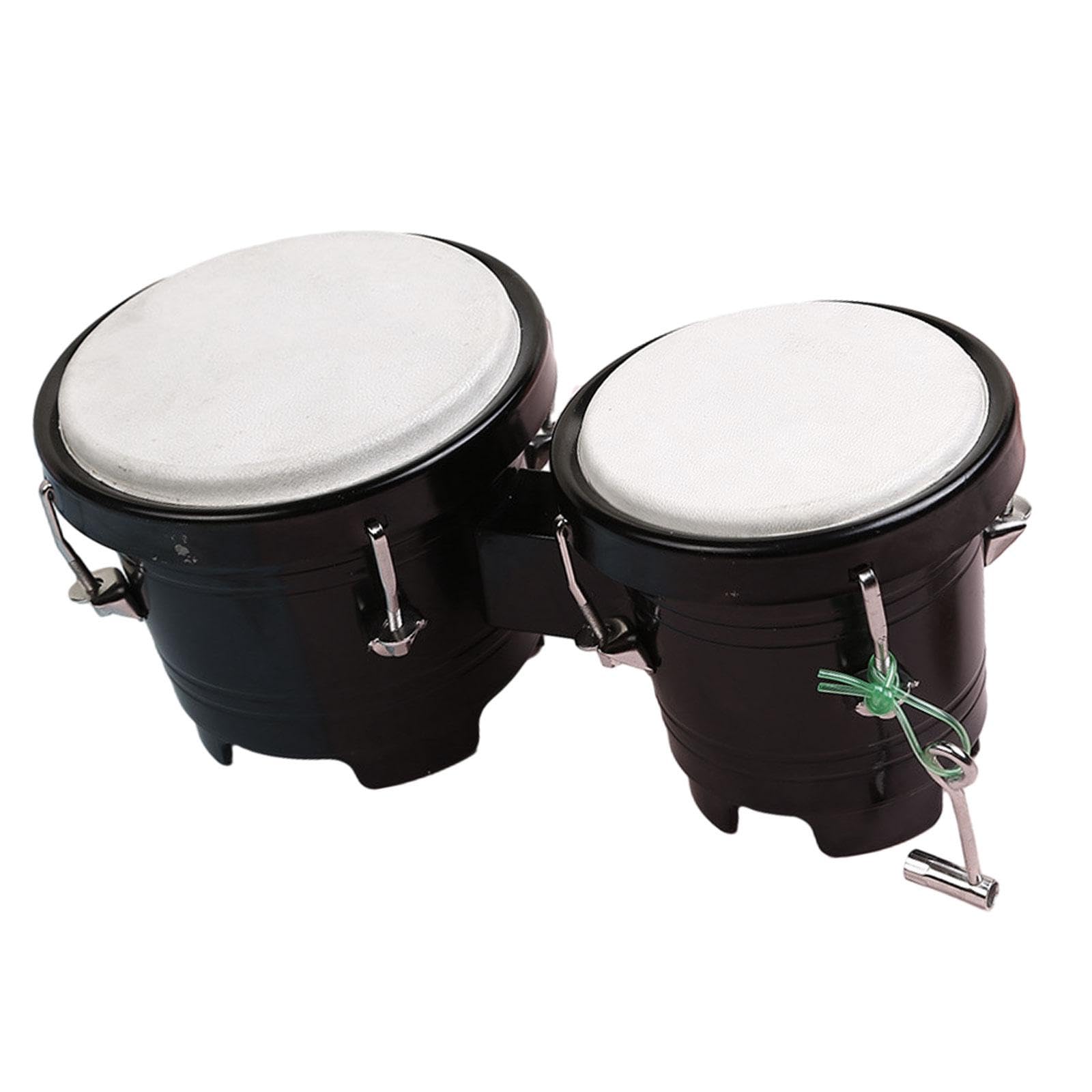 Loom Tree 4Inch 5Inch Bongo Drum Set Tuning African Drum For Beginners Boys Girls Kids Black | Educational | Music & Art