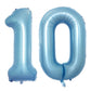 Goer Number 10 Balloons For 10Th Birthday Party Decorations,42 Inch Jumbo Foil Helium Balloons For 10Th Anniversary (Light Blue)