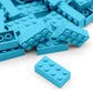 WYSWYG 140 Building Blocks Set - 2 x 4 Classic Bricks, Compatible, for Kids & MOC Lovers - Sky Blue.