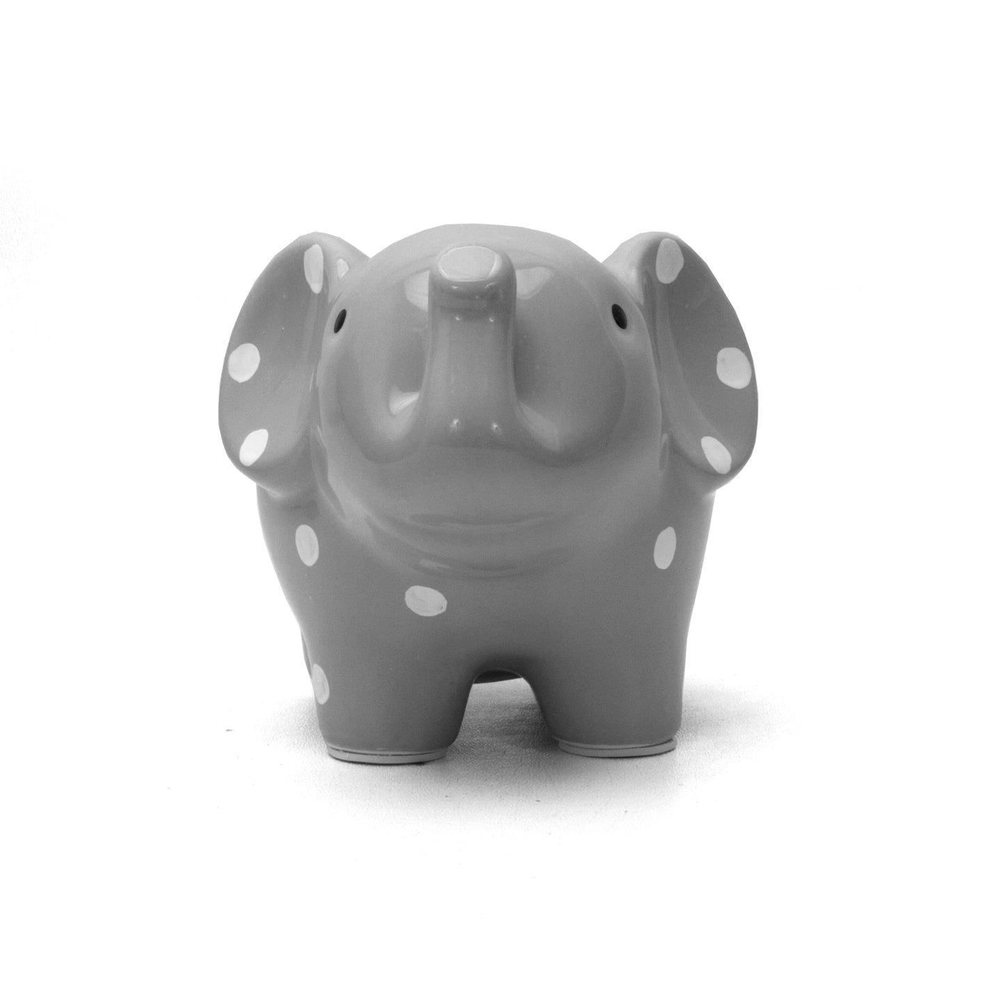 Child To Cherish Ceramic Polka Dot Elephant Piggy Bank, Grey