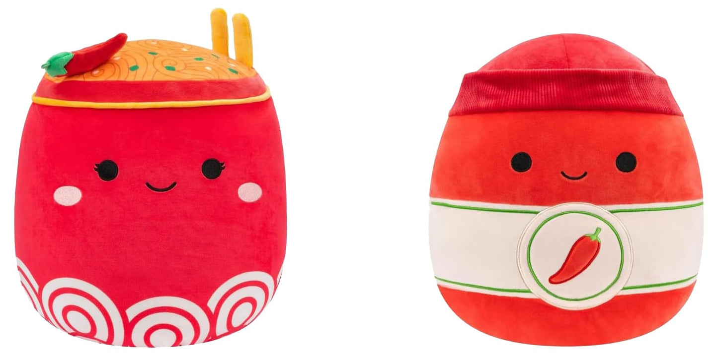 Squishmallows Original FlipAMallows 12in Noodles and Sriracha Flippable Plush - Official Jazwares Product (Medium) -Like New