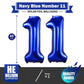 Navy Blue 11 Balloon Numbers,40 Inch Dark Blue 11 Birthday Balloons Large Foil Mylar Balloons Number 11 For Birthday Party Anniversary Decorations
