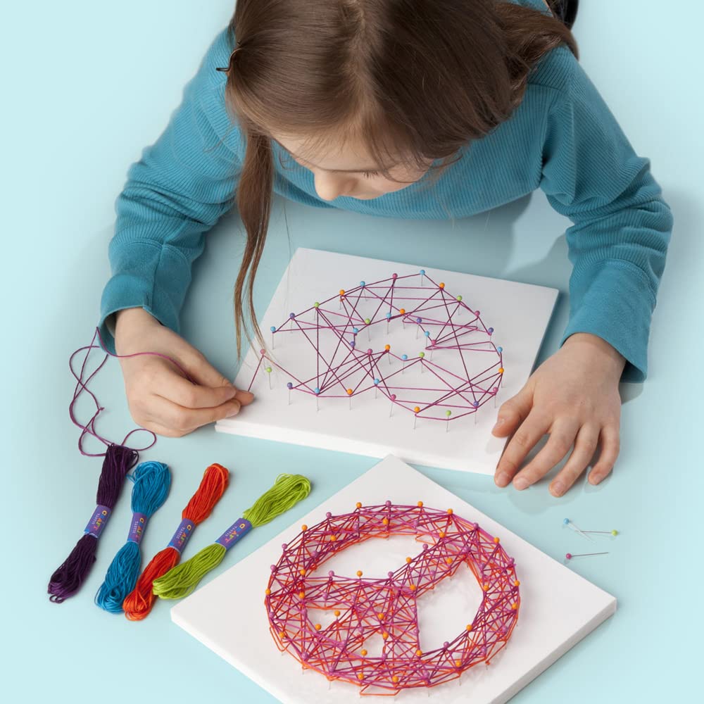 Craft-tastic - String Art - Craft Kit Makes 3 Large Canvases - Peace Sign Edition, Model Number: CTE40