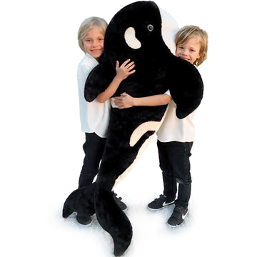 Tezituor Stuffed Orca Plush Toy 51inch Orca Stuffed Animal Soft Killer Whale Stuffed Animal Blackfish Sea Critters Gift for Kids