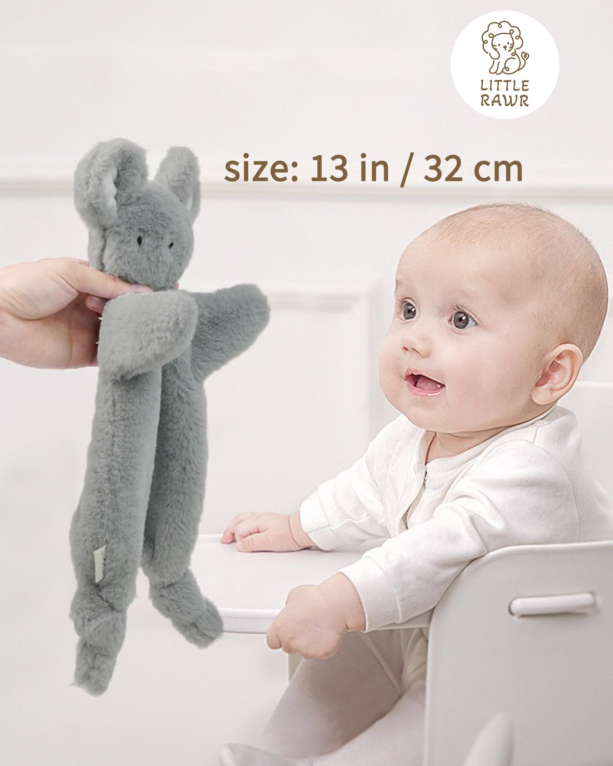 Lovey Soft Toy, 12-Inches, Pink Bunny, Stuffed Animals For Babies, Security Blanket Toy Infants 0-6 Months, Snuggle Toy Baby Gir