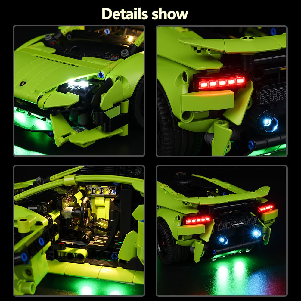 Kyglaring Led Lighting Kit For Lego Technic Lamborghini Hurac  N Tecnica 42161 (No Model) - Light Set Compatible With 42161 Adva