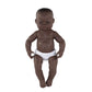 Miniland Doll 15 3/4'' Newborn African Girl - Made In Spain, Anatomically Correct, Quality