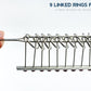KAILIMENG 9 Linked Rings Metal Puzzle - Adult Brain Teaser - 8.6" x 3.4" IQ Trick Toy - Challenging Mind Game for Adults