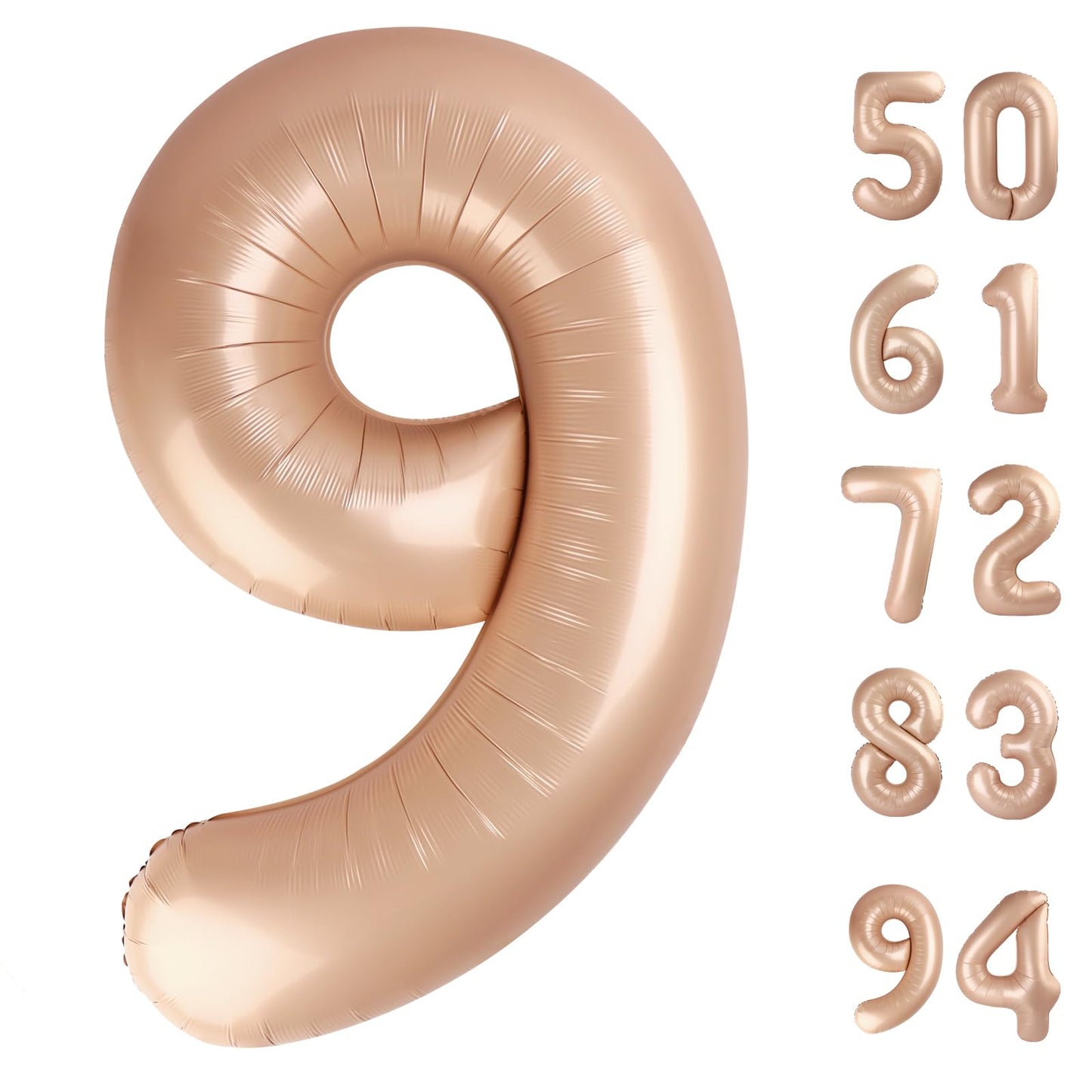 Light Brown 9 Balloon, Tan Number Balloons 40 Inch, 9Th Giant Beige Birthday Decorations For Boys Girls,19Th 29Th Khaki Party De