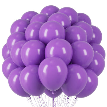 Voircoloria Purple Balloons, 66Pack 12Inch Purple Latex Party Balloons For Halloween, Graduation, Wedding, Birthday, Baby Shower