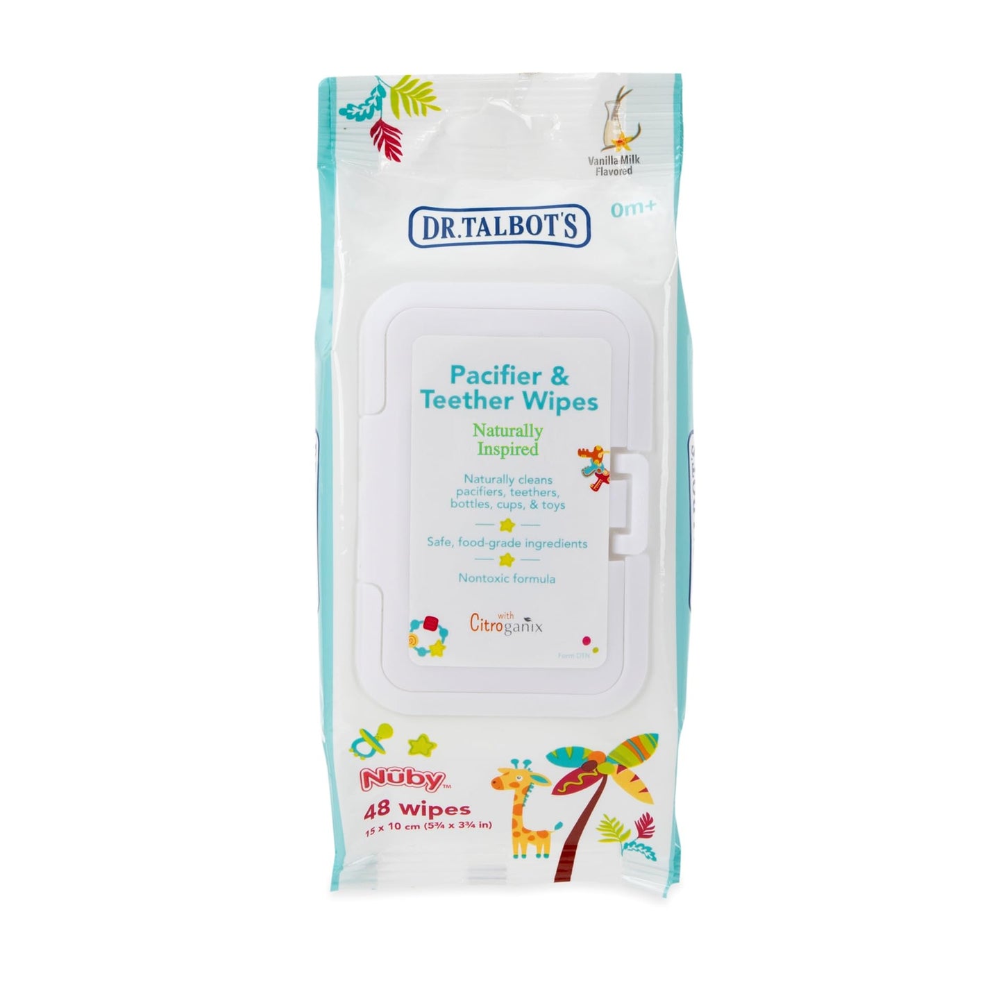 Dr. Talbot's Pacifier and Teether Wipes Naturally Inspired with Citroganix  Vanilla Milk  48 Count  1 Pack