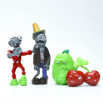 Maikerry 8Pcs Plants And Zombies Pvc Toys Vs Plush, Action Figures Set Toy Great Gifts For Kids And Fans,Birthday And Party