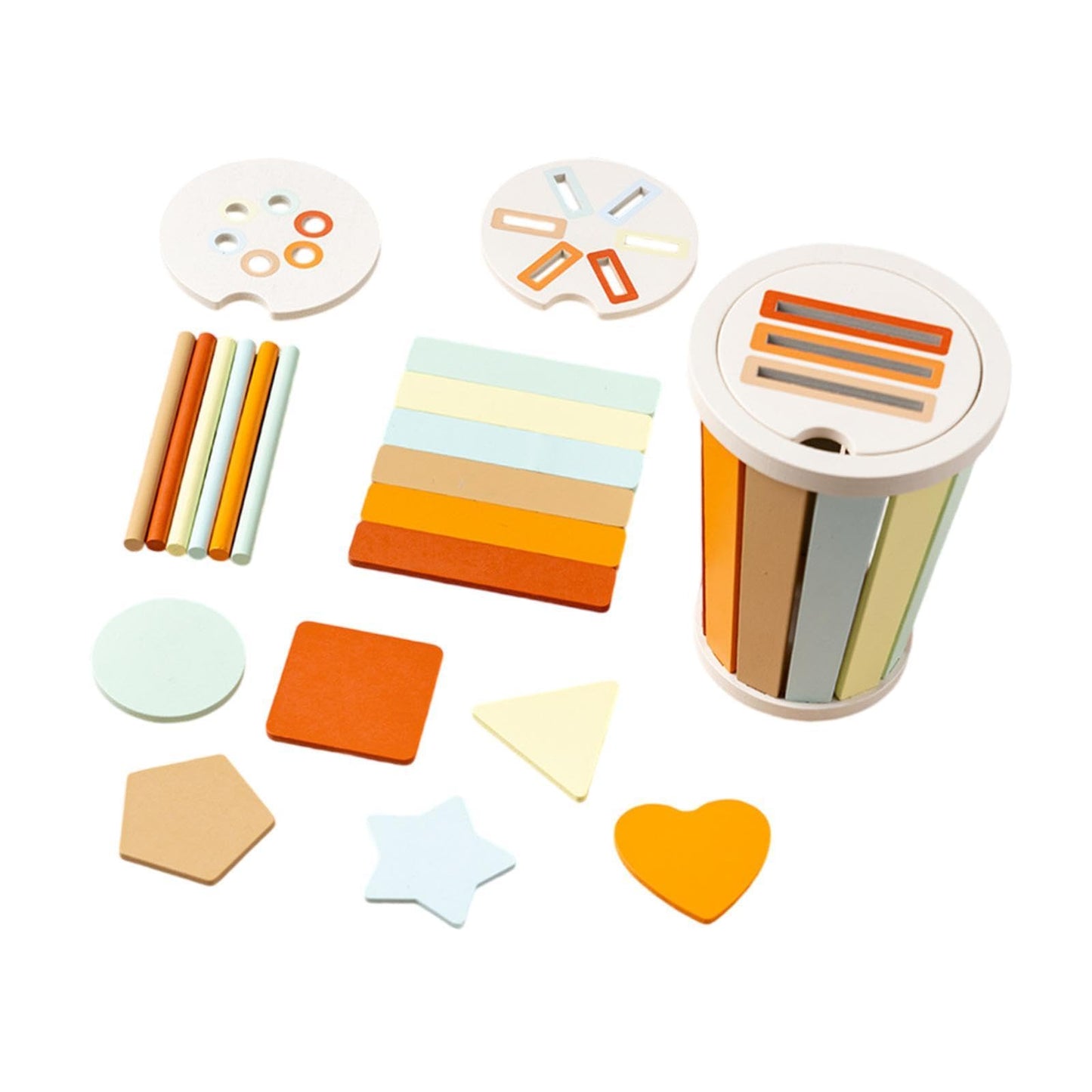 Atorse Wooden Rainbow Stack Set Educational Toy For Toddlers Kids 3 4 5 6 Years Old Macaron Color|Baby|Toys For Baby|Development