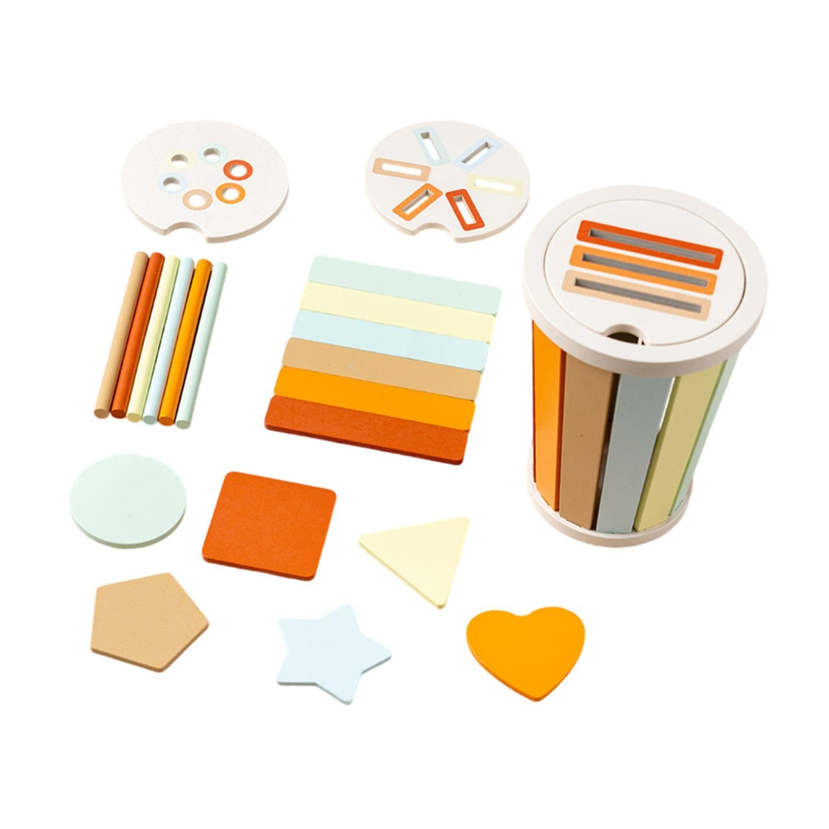 Atorse Wooden Rainbow Stack Set Educational Toy For Toddlers Kids 3 4 5 6 Years Old Macaron Color|Baby|Toys For Baby|Development