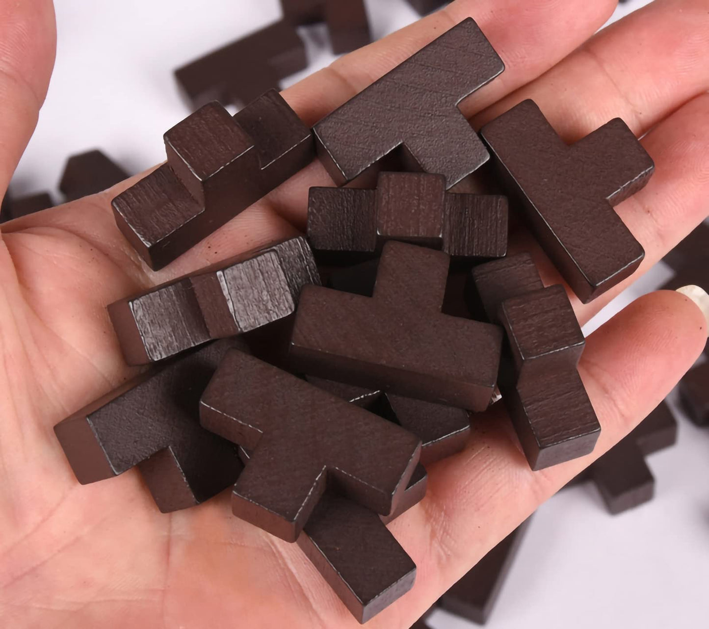 3D Wooden Brain Teaser Puzzle Cube Wooden Puzzles T-Shaped Jigsaw Logic Puzzle Game Puzzles Educational Toy for Kids and Adults
