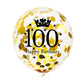 SHUNTAI 100th Birthday Balloons Latex Confetti Balloon Gold and Black 100th Birthday Decorations for Men Women 100 Years Old Ann
