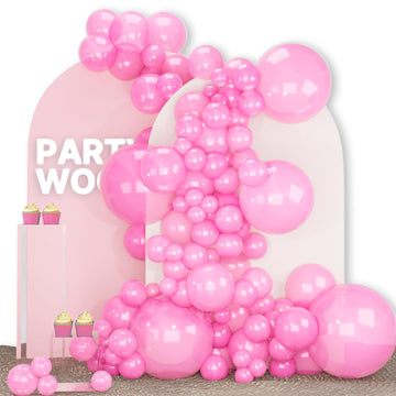 Partywoo Pearl Pink Balloons, 142 Pcs Pink Balloons Different Sizes Pack Of 18 Inch 12 Inch 10 Inch 5 Inch Pink Balloons For Balloon Garland Arch As Birthday Decorations, Party Decorations, Pink-Z44