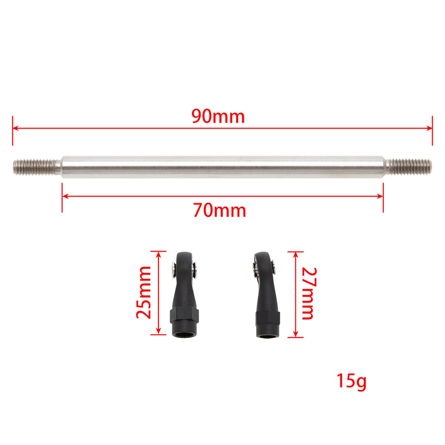 MEUS RACING 1/10 Links Steel Chassis Links Kit for Traxxas TRX4 Axial SCX10 Tamiya CCO1 Redcat Gen8 1/10 RC Crawler (90mm)