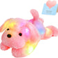 Wewill 18'' Light Up Pink Puppy Dog Led Stuffed Animal With Colorful Night Light Glow Soft Plush Toy Gifts For Kids On Christmas Birthday