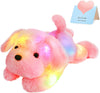 Wewill 18'' Light Up Pink Puppy Dog Led Stuffed Animal With Colorful Night Light Glow Soft Plush Toy Gifts For Kids On Christmas Birthday