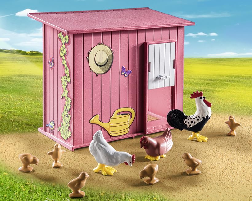 Playmobil Hen House Playset - Multicolor, Plastic, One Size, Model 71308