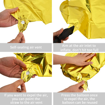 Toniful 40 Inch Large Gold Bride Balloons, Giant Jumbo Helium Foil Mylar Big Bride Balloons Banner For Wedding Marriage Bridal S