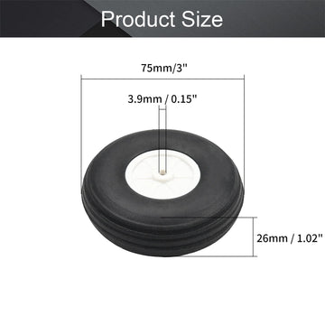Fielect 3 inch RC Model Airplane Sponge Tire Tail Wheel Set - PU Material, 2 Pcs, Model FLT20191202J-0050, Color: 3.9