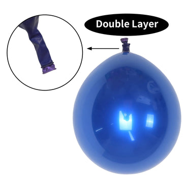 Chrome Blue Balloons 12 Inch, Double-Layered Metallic Royal Blue Balloons, Shiny Thick Chrome Metallic Dark Blue Latex Helium Balloons For Boys Men Birthday Graduation Party Decoration Supplies