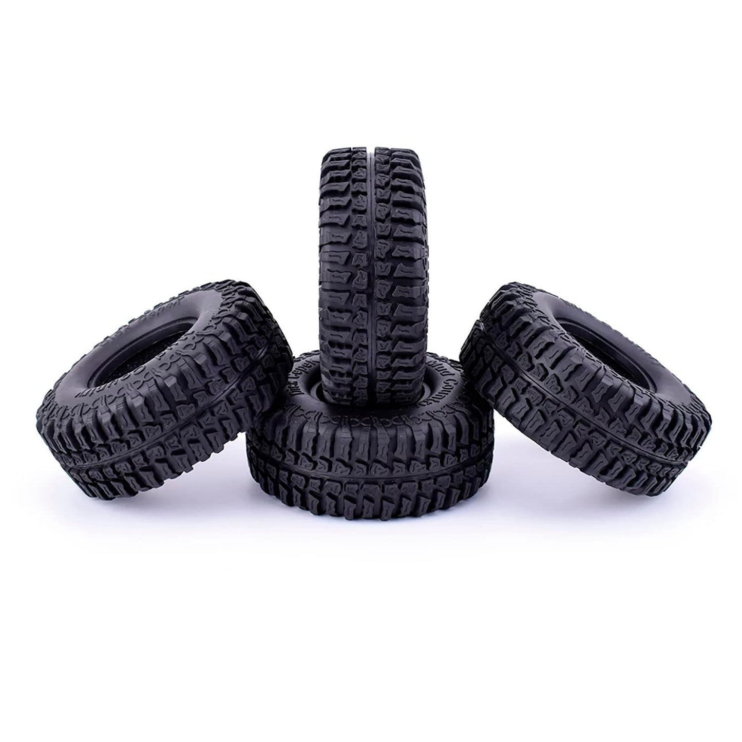 Wonfast 4Pcs Rc Crawler 100Mm Rubber Tires 1.9 Inch Wheels Tyres Set For 1:10 Rc Rock Crawler Car For Axial Scx10 D90 Tf2 Tamiya