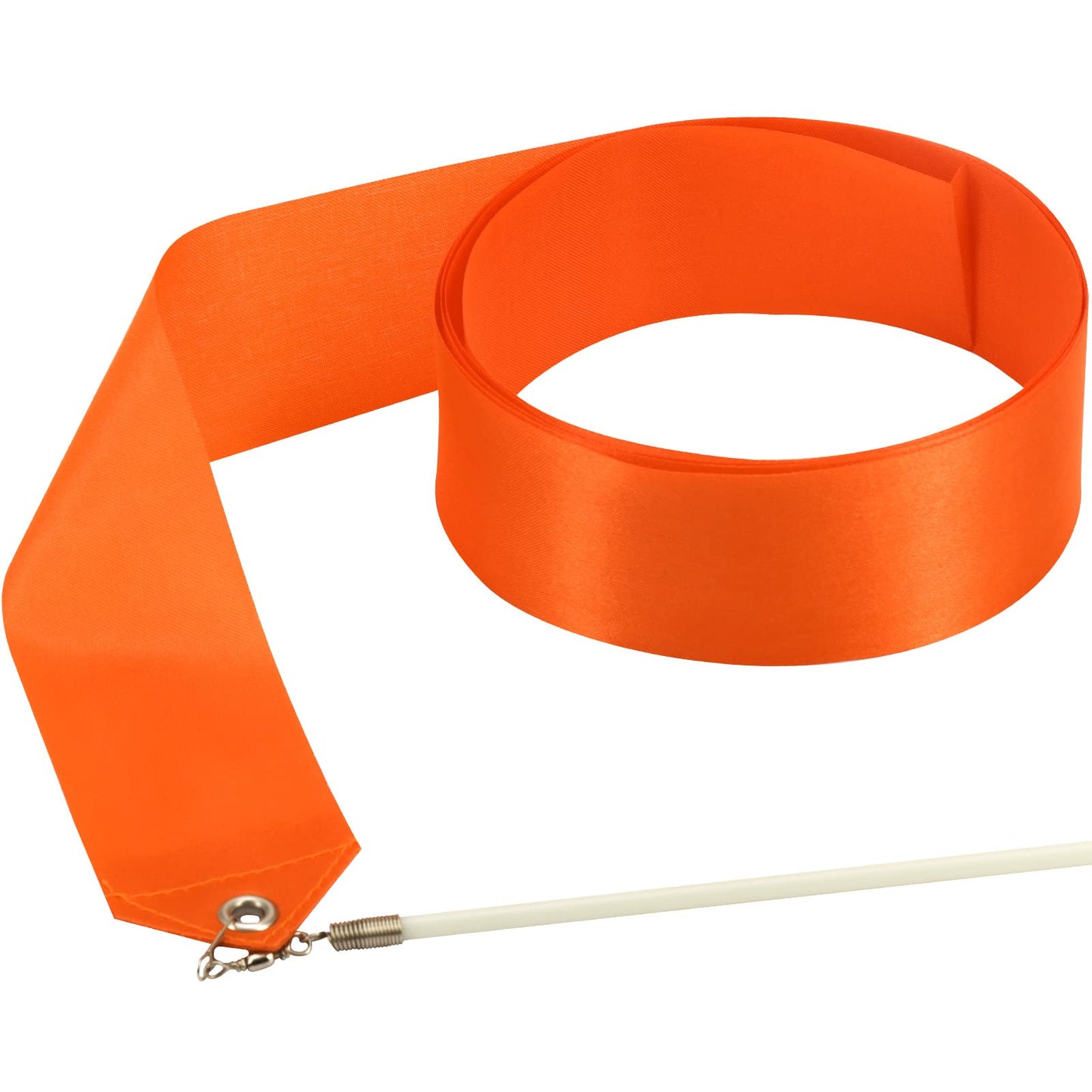 Hiunicorn 12Pcs Orange Dance Ribbons Party Favors For Girls Rhythmic Gymnastics Ballerina Birthday Party Streamers Decoration, Kids Circus Carnival Ribbon Silks Sticks Wands