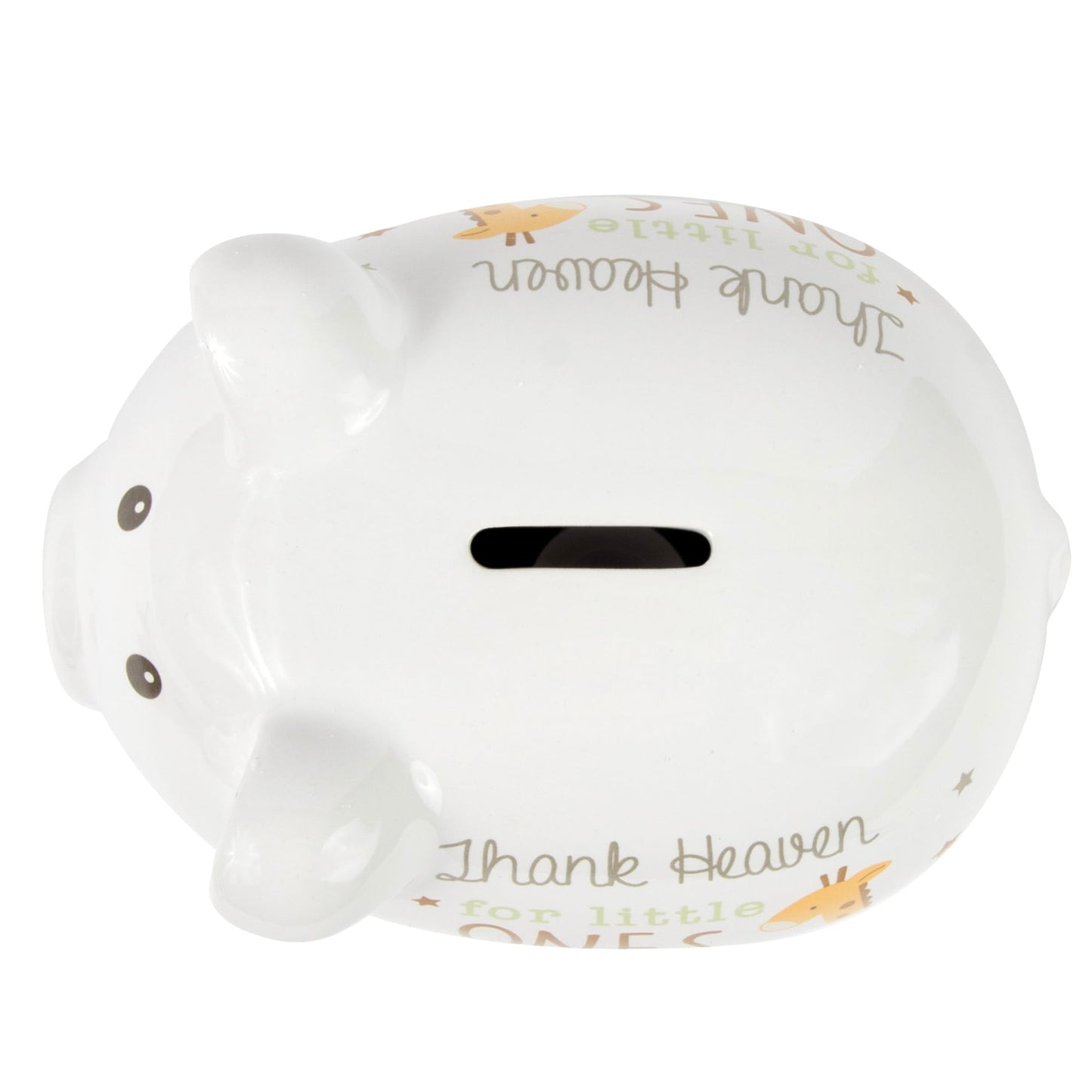 Baby Essentials Piggy Bank - Ceramic, Thank Heaven Animals Design, Model 3164, Perfect for Boys & Girls