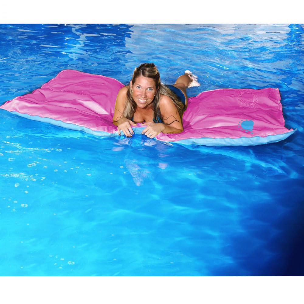 Aqua Select The Unsinkable Molly Brown Swimming Pool Float | Pink/Blue Floating Pool Mattress | 72 x 40 Large Comfortable Mat | 