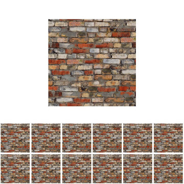 Samcami Miniature Dollhouse Accessories, Self-Adhesive Dollhouse Wallpaper And Flooring, Mini Dollhouse Accessories 1 12 Scale, 12Pcs (No.2)