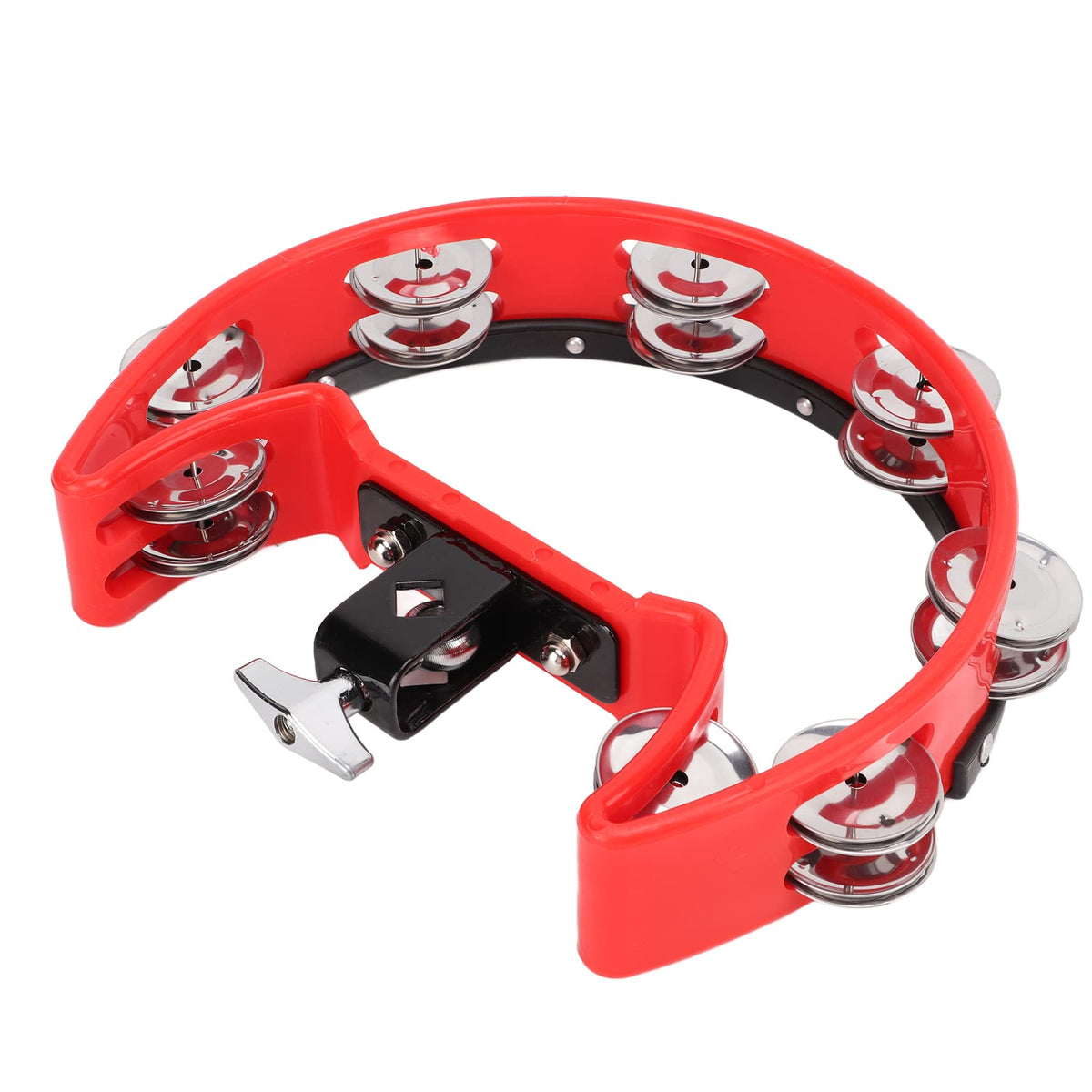 Ubervia Single Row Bells Drum, Durable Easy Operation Tambourine 8 Sets Metal Jingles For Kids Adults For Percussion Teaching