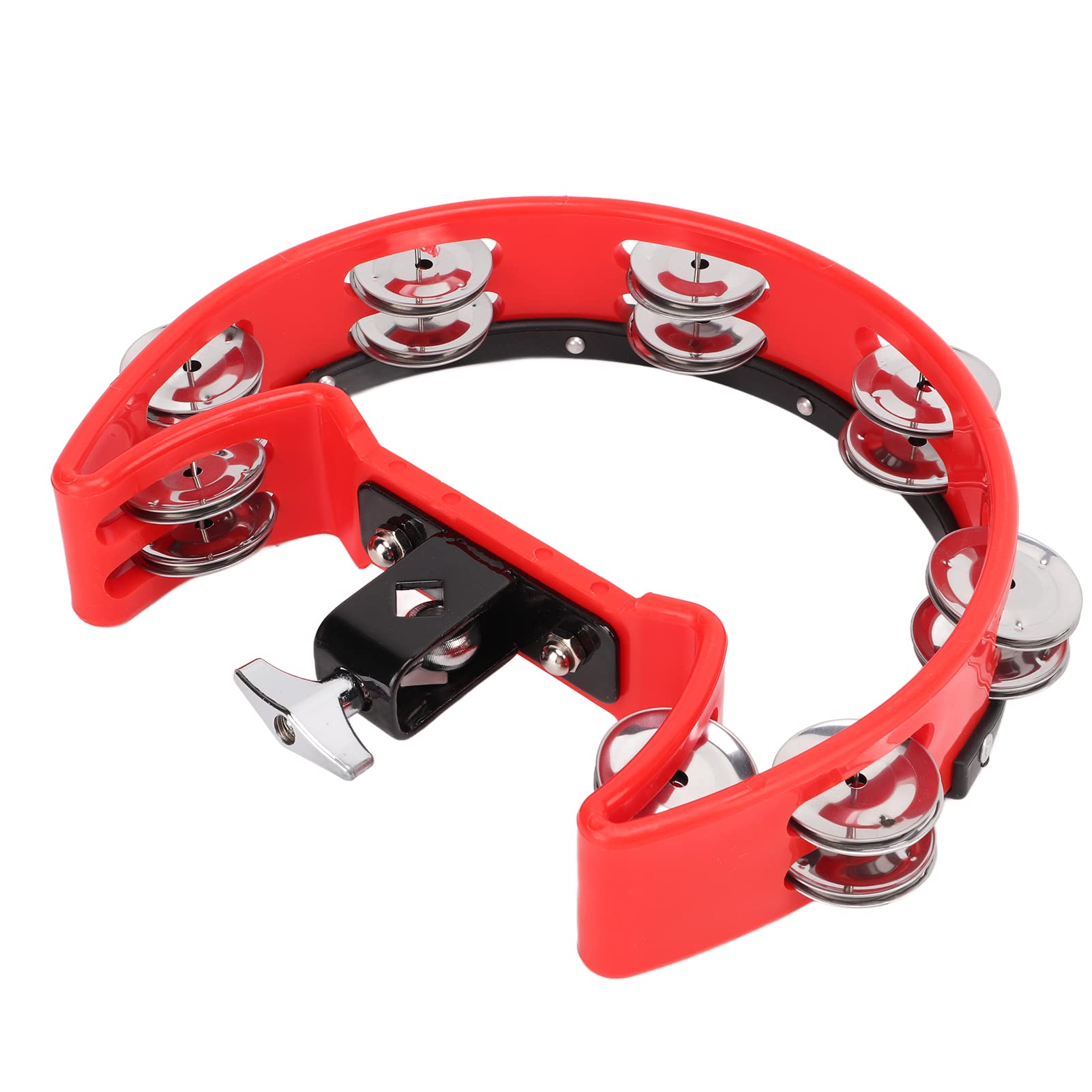 Ubervia Single Row Bells Drum, Durable Easy Operation Tambourine 8 Sets Metal Jingles For Kids Adults For Percussion Teaching