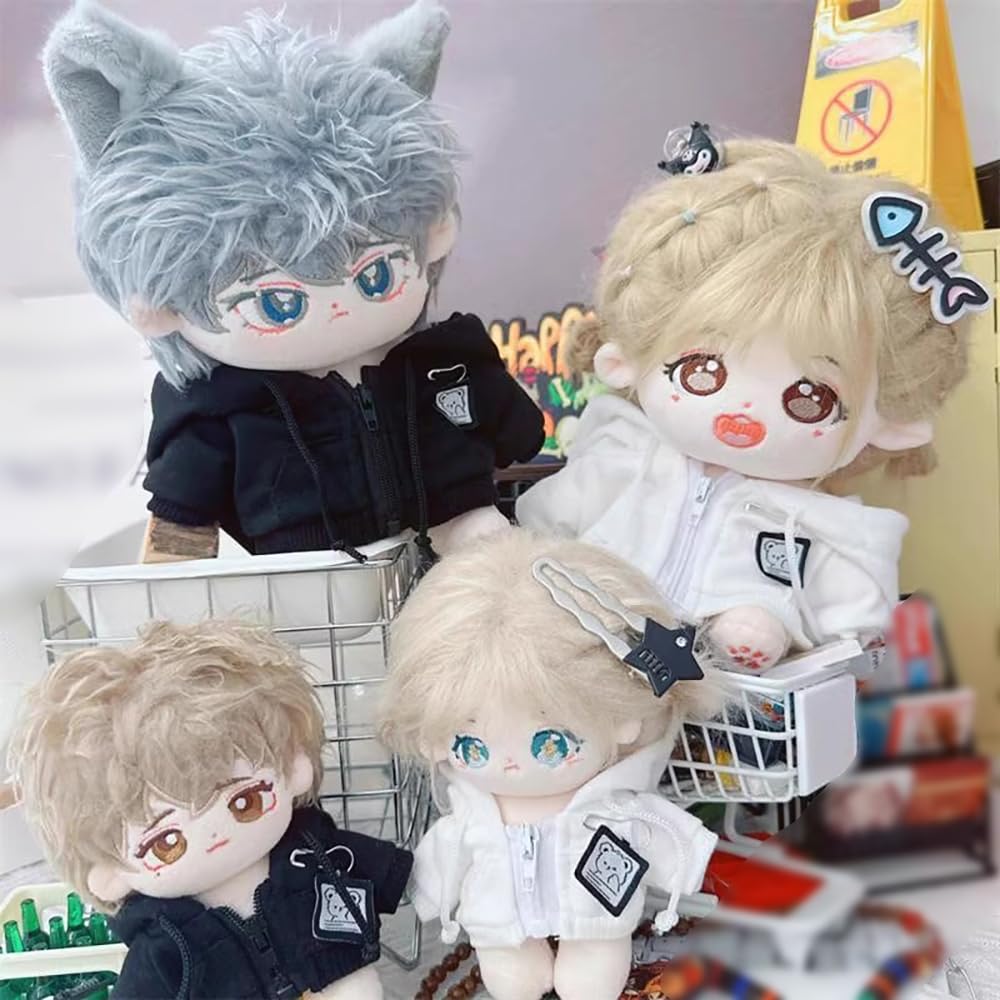 Niannyyhouse 10Cm~15Cm 20Cm Plush Doll Clothes Hoodie Cardigan Jacket Soft Stuffed Plush Toy Dress Up (White 20Cm)