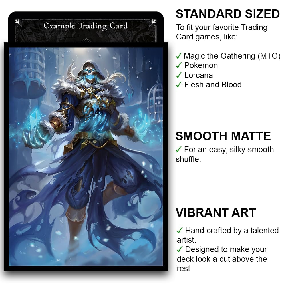 Fantasy North - Rimecage - The Risen Cold - 100 Smooth Matte Tcg Trading Card Sleeves - Fits Magic Mtg Commander Pokemon And Oth