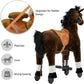 Pipleo Ride on Horse for Kids  (41.33'' Height) Horse Ride on Toy for 7 Years Old to mature-themed  Riding Horse Rider Mechanical Walking Action Plush Animal  No Battery or Electricity  Max Load 187 LBS - BRN