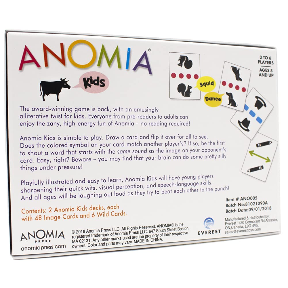 Anomia Kids Fun Game - Family Game Night & Roadtrip Essential - Multicolor - Model ANO005 - Cardstock