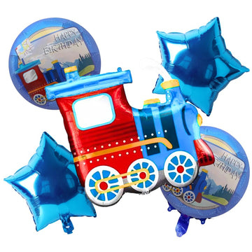 Party Decorz Train Birthday Foil Balloon Set 5 Pcs For Kids Party