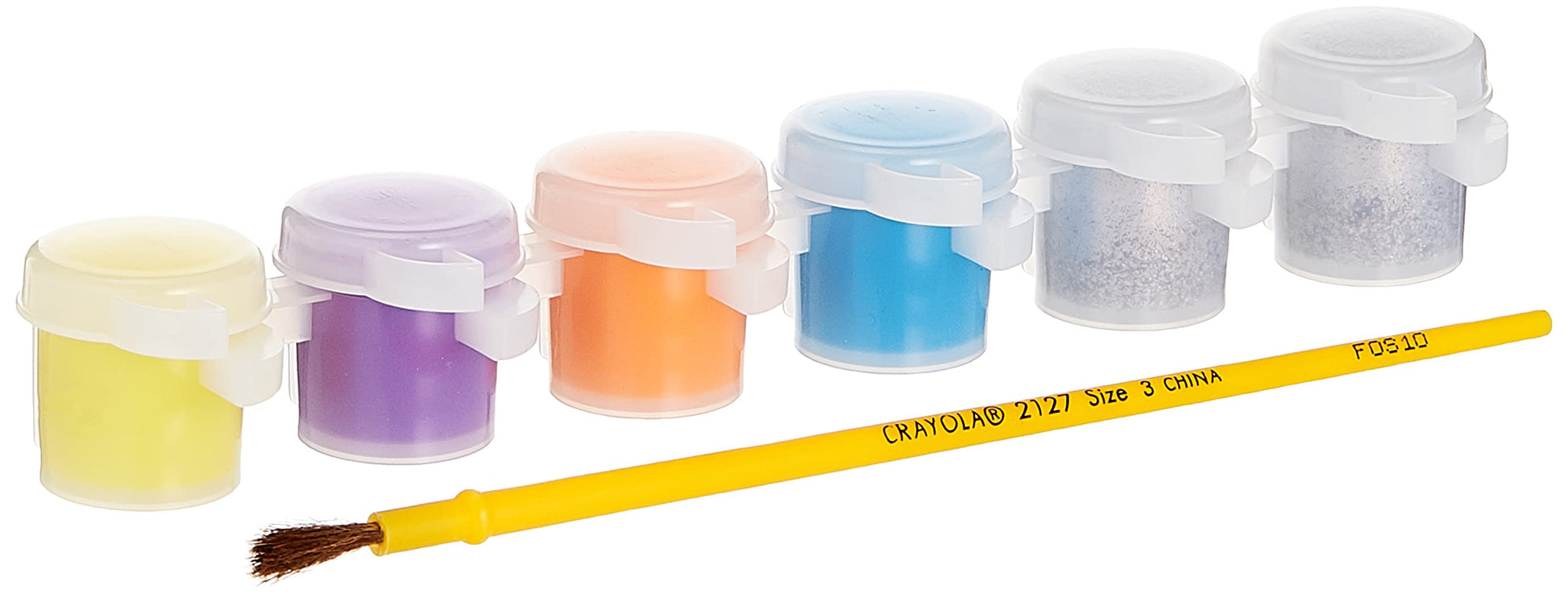 Crayola Washable Paint Pots, Glitter Paints, 6 ct