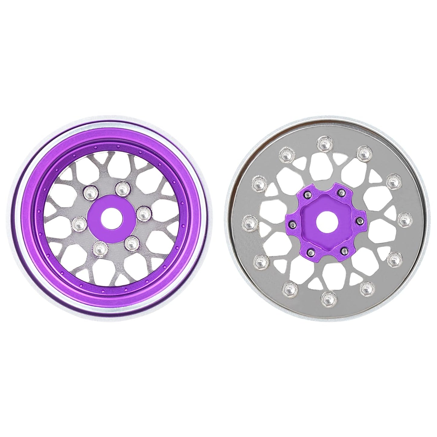 TCRC 4PCS Grade 5 Titanium Wheel Face Aluminum 1.0 Inch Wheels Hubs for 1/24 Axial SCX24 TRX4M FCX24 Redcat Ascent-18 1/18 RC Cr