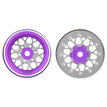 TCRC 4PCS Grade 5 Titanium Wheel Face Aluminum 1.0 Inch Wheels Hubs for 1/24 Axial SCX24 TRX4M FCX24 Redcat Ascent-18 1/18 RC Cr